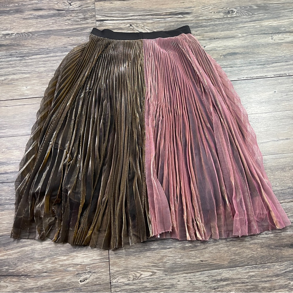 NEW w/o tags Rachel Comey Romana Pleated Shimmering Metallic Skirt Large L - Picture 9 of 9